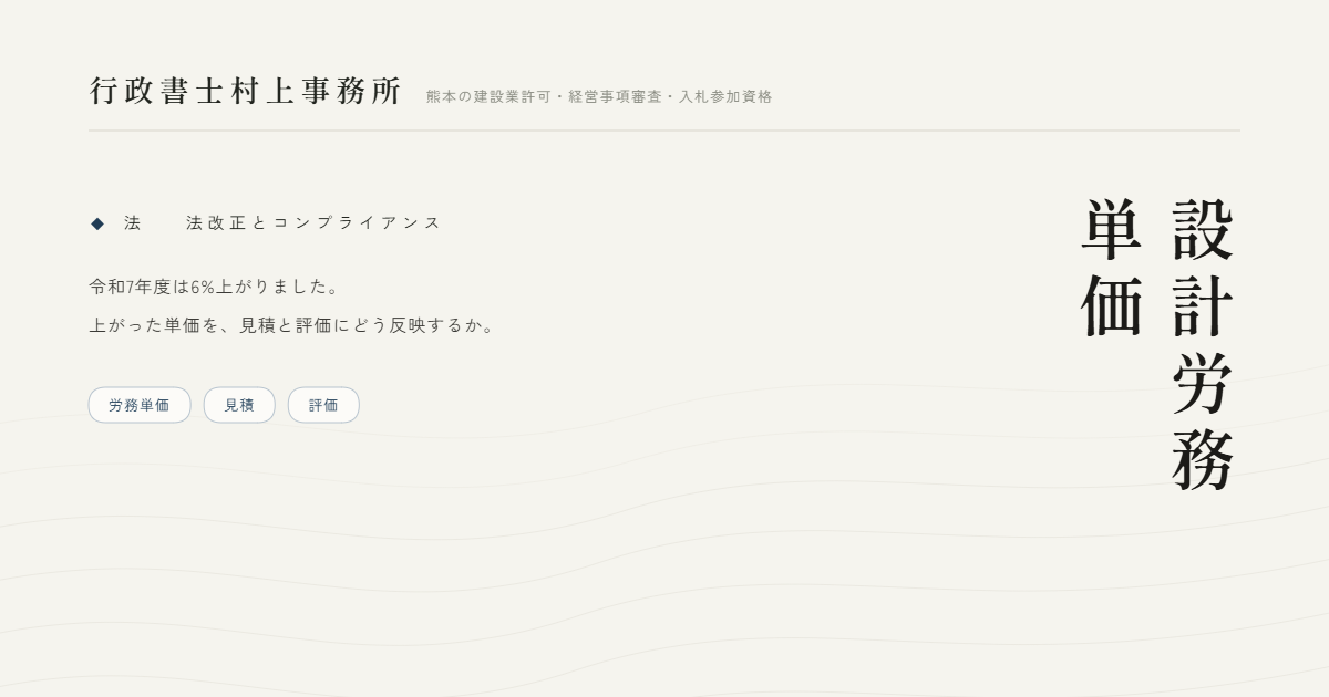 設計労務単価｜行政書士村上事務所