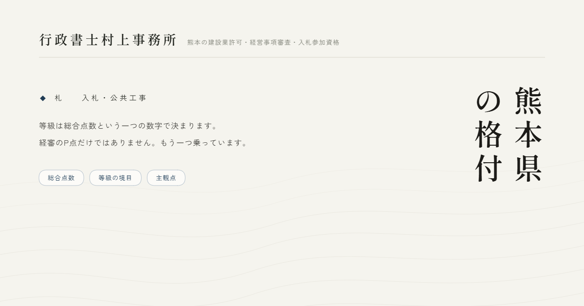 熊本県の格付｜行政書士村上事務所