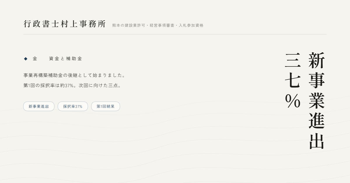 新事業進出三七%｜行政書士村上事務所